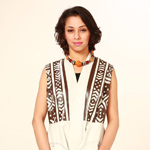 Soft leather vest hand painted by Erandeny Torres for 7Hands Design
