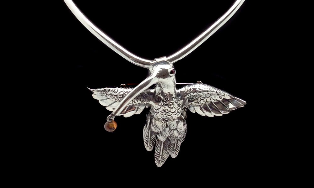 Taxco sterling silver in hummingbird design by Ignacio Gomez.